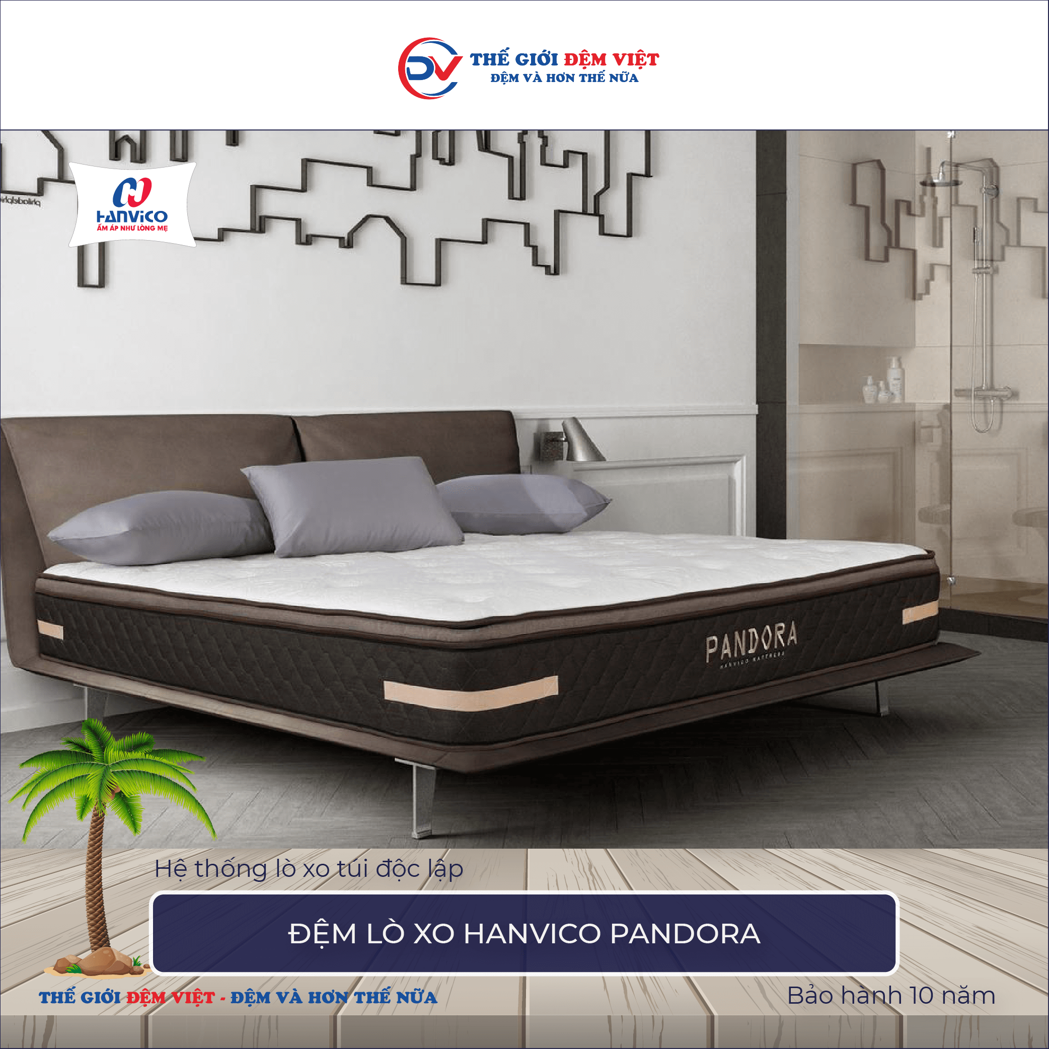 Đệm lò xo Hanvico Pandora